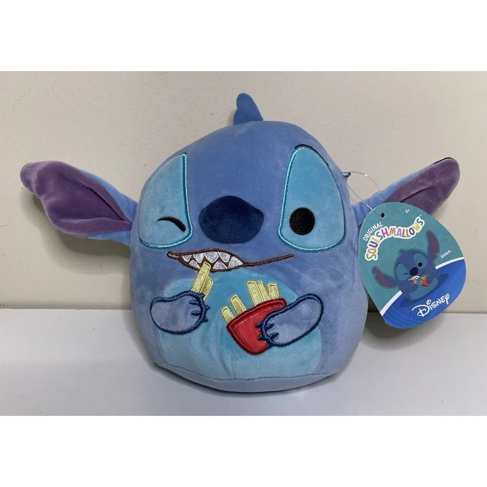 Kellytoy‎ Squishmallow Disney Stitch Eating French Fries Wink Cute 8